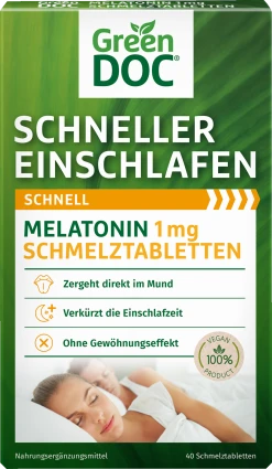GreenDoc Schneller Einschlafen Schnell Melatonin 1 Mg Schmelztabletten