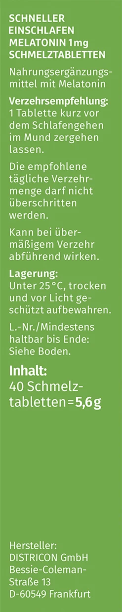 GreenDoc Schneller Einschlafen Schnell Melatonin 1 Mg Schmelztabletten -NIVEA SHOP MAM 9863820 SHOP IMAGE 1.4