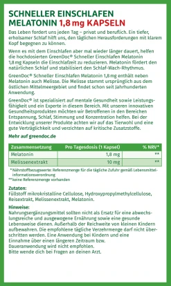 GreenDoc Schneller Einschlafen Stark Melatonin 1,8 Mg Kapseln -NIVEA SHOP MAM 9865168 SHOP IMAGE 1.4