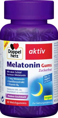 Doppelherz Melatonin Gums Zuckerfrei Himbeergeschmack