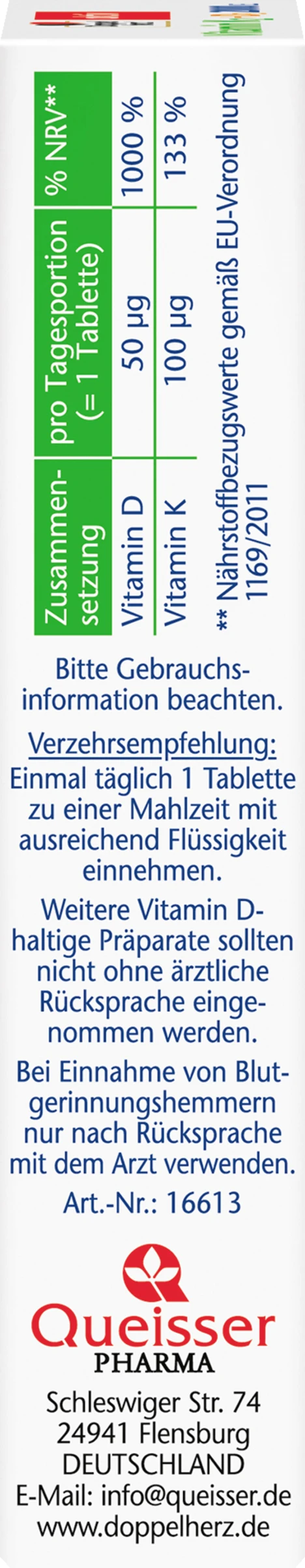 Doppelherz Aktiv Vitamin K2 - D3 2000 I.E. 3 Doppelherz Aktiv Vitamin K2 - D3 2000 I.E. – Bild 3